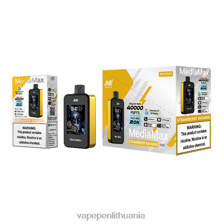 JNR MediaMax 40 tūkst braškinis bananas 48N0F16 Vape Lietuva